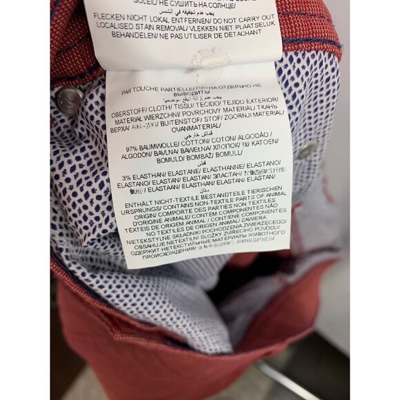 Brax Mens Cooper Fancy Regular Fit Red Pants - Picture 8 of 8